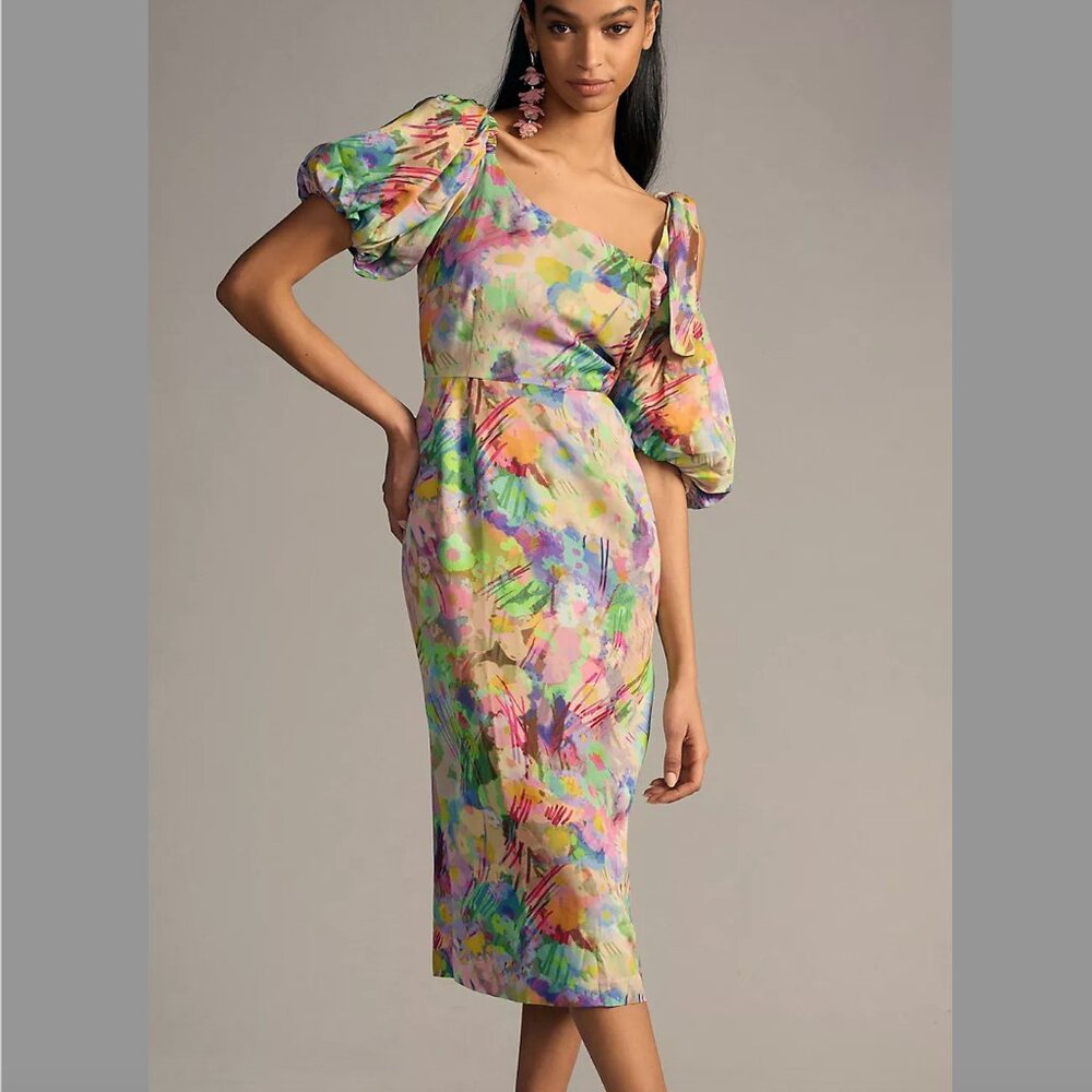 Anthropologie Plenty by Tracy Reese Off-Shoulder Puff-Sleeve Dress